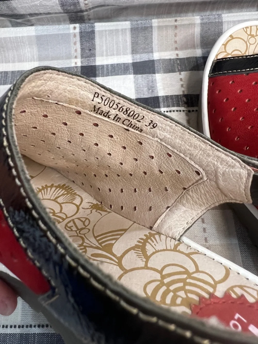 Fly London Red Perforated Slingback Clogs with Black Trim